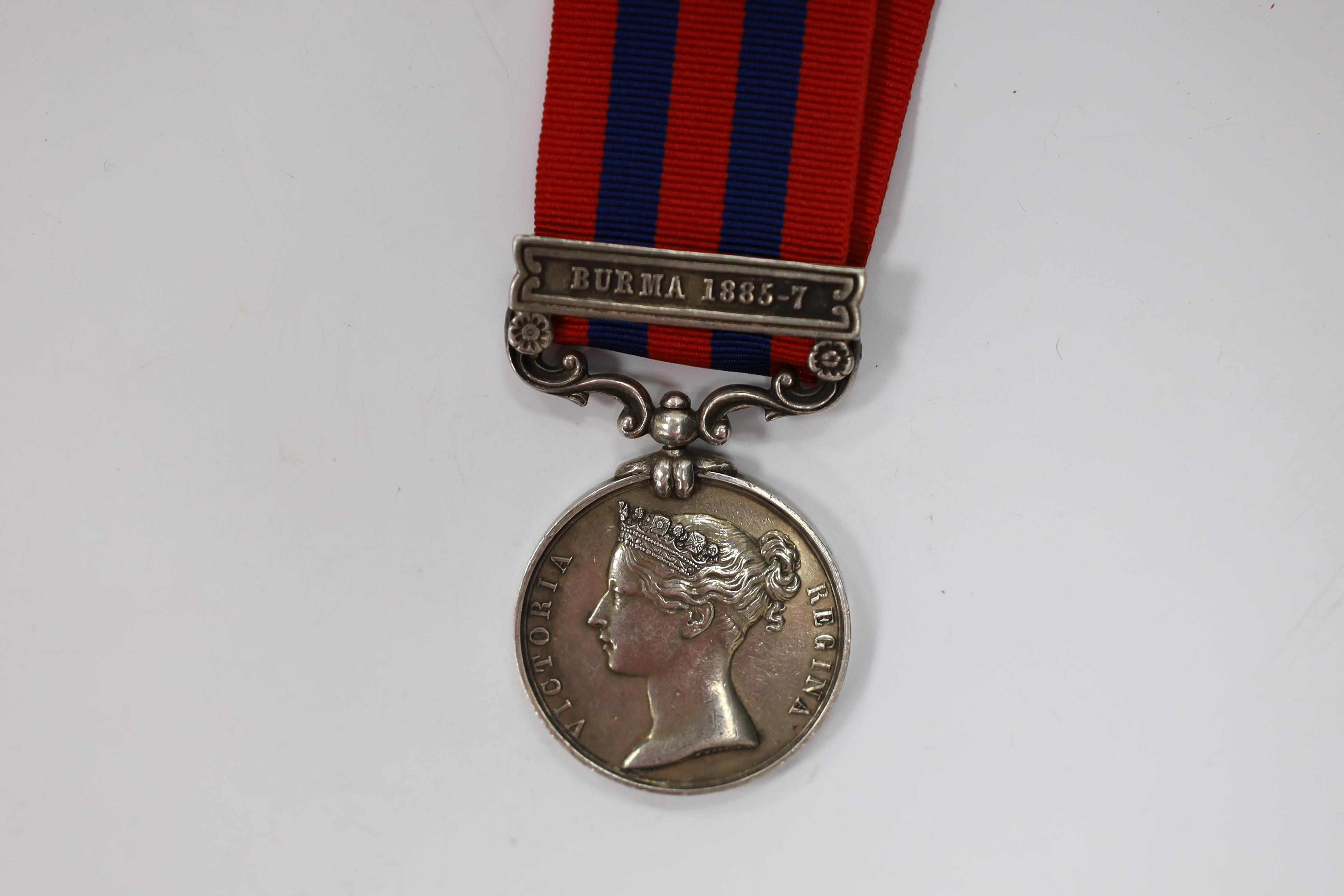 An India General Service medal with Burma 1885-7 clasp to 605 Pte P Plunkett 1st Bn R.W.Fus